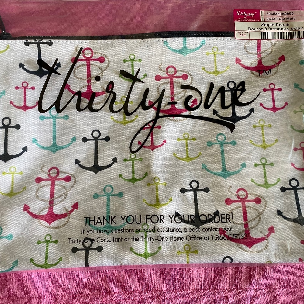 Thirty One Zipper Pouch-First Mate Anchors